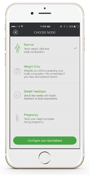 QardioBase has the mode to meet your needs - Qardio