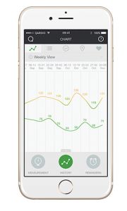 QardioArm smart blood pressure monitor reading